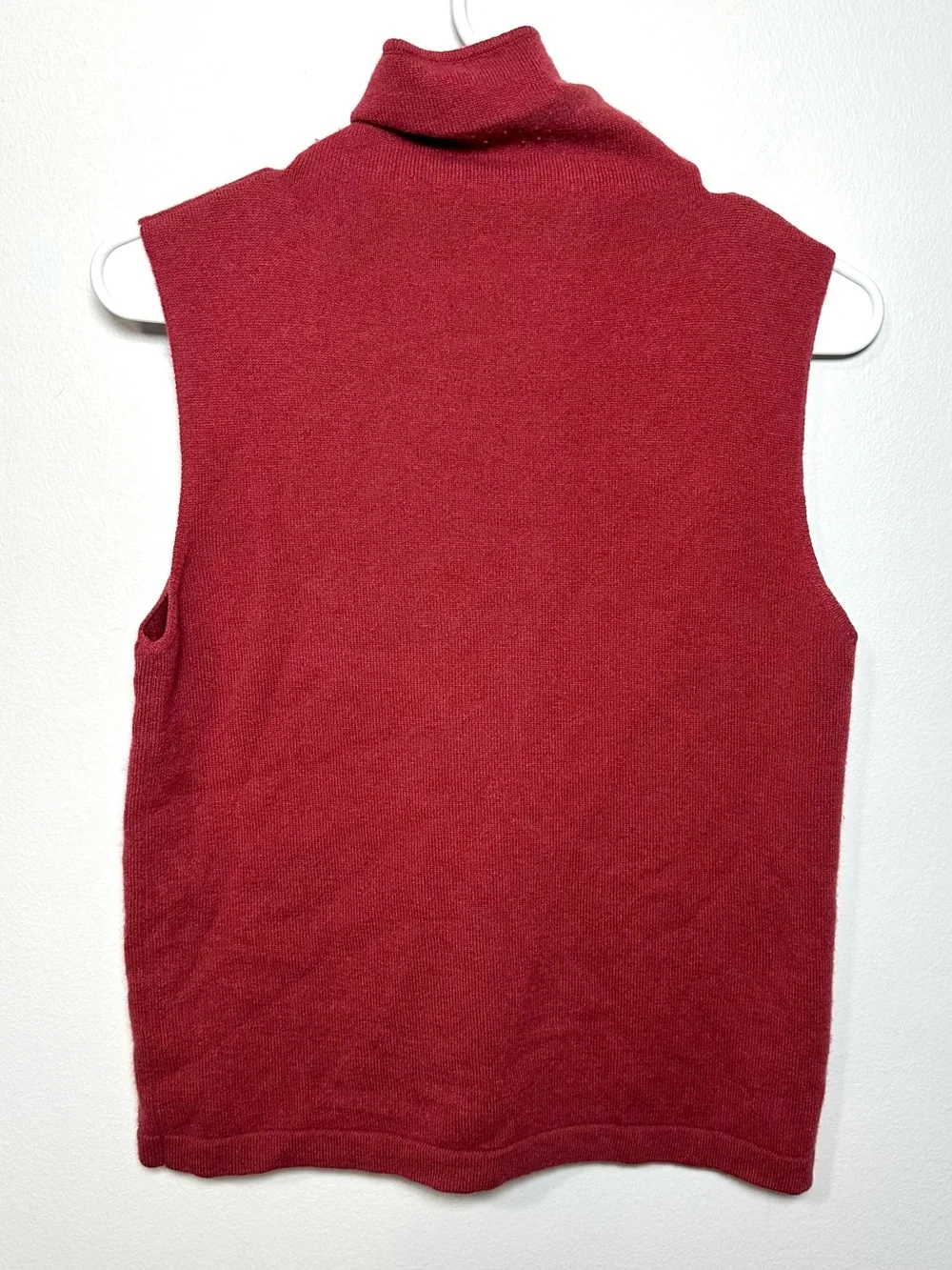 Cashmere Linda Allard Ellen Tracy Sleeveless Cowl Neck Sweater Tank - Rust